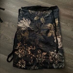 Shovava Browns and Creams Nature-Inspired Wrap Skirt EUC